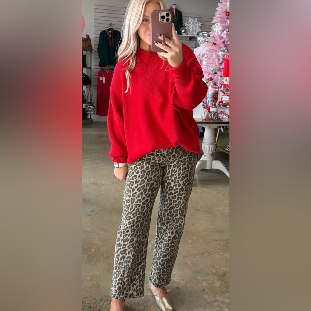 Risen Leopard Barrel Jeans